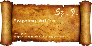 Szepessy Vulfia névjegykártya